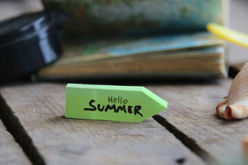 Hello summer, summer vacation, holidays concept.