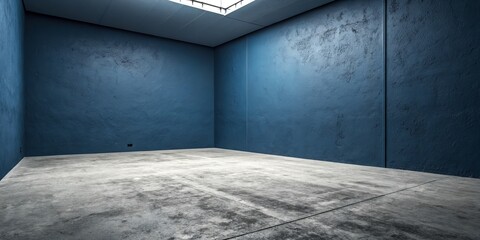 Blue Concrete Room with Sky Light, texture, minimalism