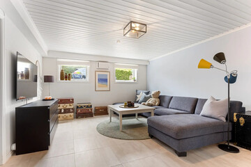 Modern luxury apartment interior in minimal scandinavian style, 3d rendering