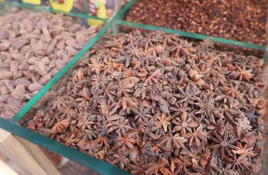 spices in the Musaris or  Malabar market, kerala, india 
