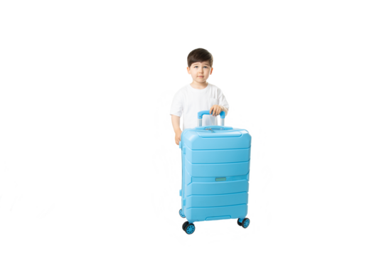 Boy with Suitcase, PNG, isolated on transparent Background