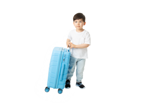 Boy with Suitcase, PNG, isolated on transparent Background