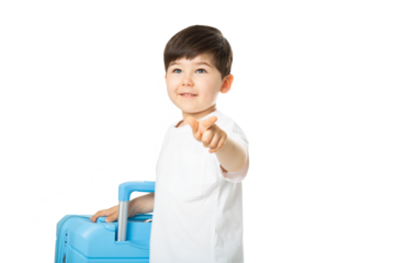 Boy with Suitcase, PNG, isolated on transparent Background