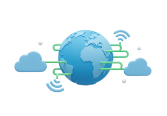 Isolated Global Network Connection with Earth and Clouds