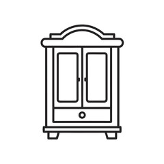 Outline mirror cabinet icon for design projects