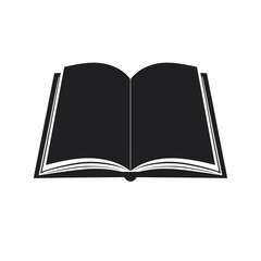 Fototapeta premium Open Book Silhouette Symbol of Reading, Learning, and Knowledge, Perfect for Educational Content