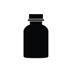 Sleek Silhouette A Minimalist Black Bottle Design for Product Mockups and Branding Projects