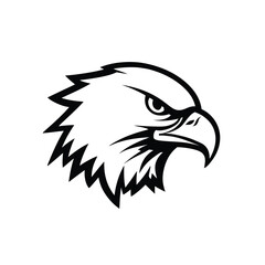 Majestic Eagle Head Logo Design Bold, Black and White Vector Illustration