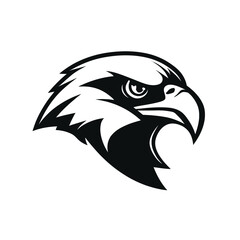 Obraz premium Bold Eagle Head Silhouette Strong Symbol of Freedom and Power in Vector Graphic Design