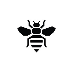 Elegant Black and White Bee Icon A Symbol of Nature, Honey, and Sustainable Practices