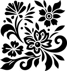 Black flower Floral Silhouette Vector Set
