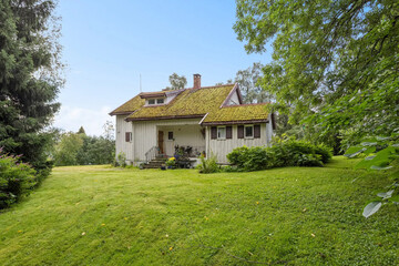typical european village house, summer background