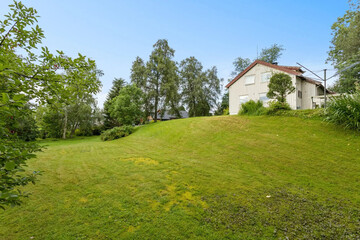 typical european village house, summer background