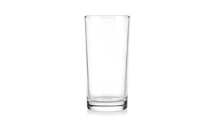 Empty glass tumbler against white background