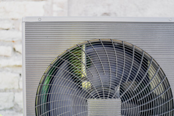 Outdoor air conditioner heat pump unit with ventilation fan, energy efficiency and climate control...