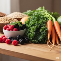 Fresh organic produce promoting healthy eating habits