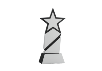 Isolated Black and White Minimalist Trophy Award