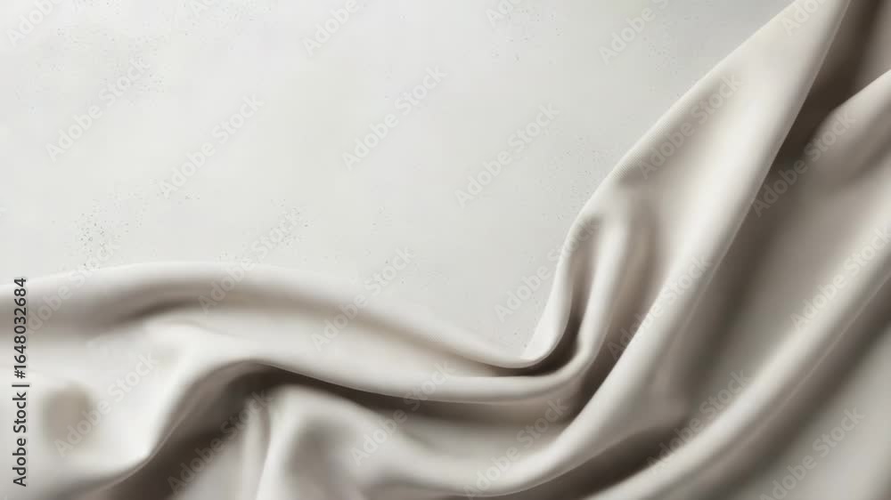 Poster a soft, beige linen fabric drapes elegantly across a textured, neutral background, creating a minima