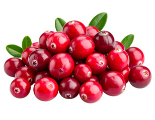 Cranberries pile isolated on transparent background