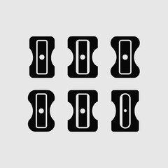 Fototapeta premium six unique black silhouette sharpeners, each in different design and pose