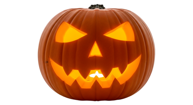 Halloween Pumpkin Jack-o’-Lantern – Isolated on Transparent Background