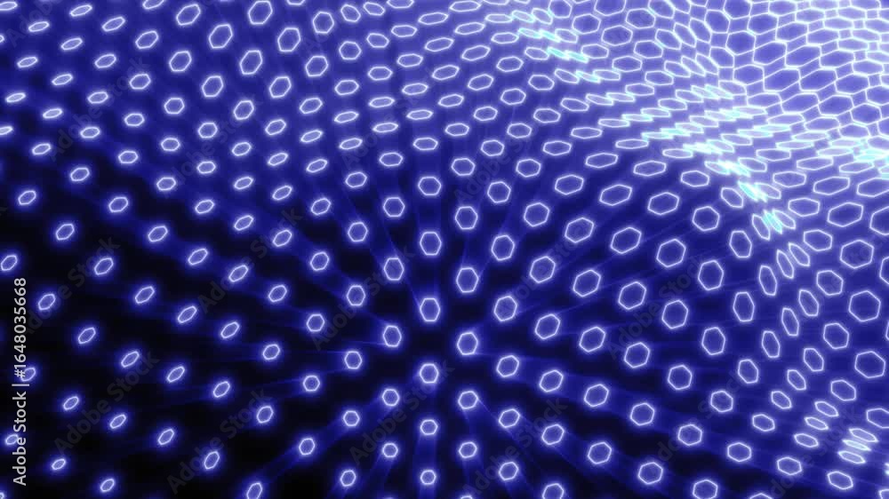 Poster teal-toned glowing hexagonal mesh curving into a futuristic wave pattern, symbolizing modern energy 