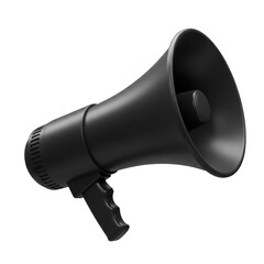 Black megaphone isolated on transparent background