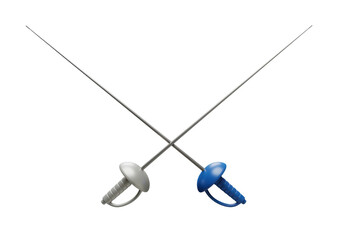 Isolated Crossed Fencing Foils for Competitive Sport
