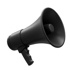 Black megaphone isolated on transparent background
