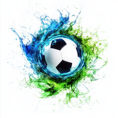 Fototapeta premium soccer ball on green grass
