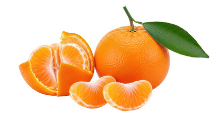 Isolated Mandarin Orange Slices