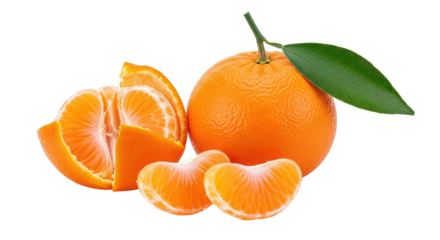 Isolated Mandarin Orange Slices