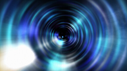 Abstract Endless flight in a futuristic blue corridor. Animation of a hyperspace tunnel. VJ 4K video. 3d render
