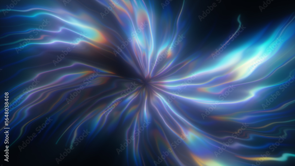 Poster abstract background 4k. a bright vortex on a black background. concept of space - time. cool shiny g