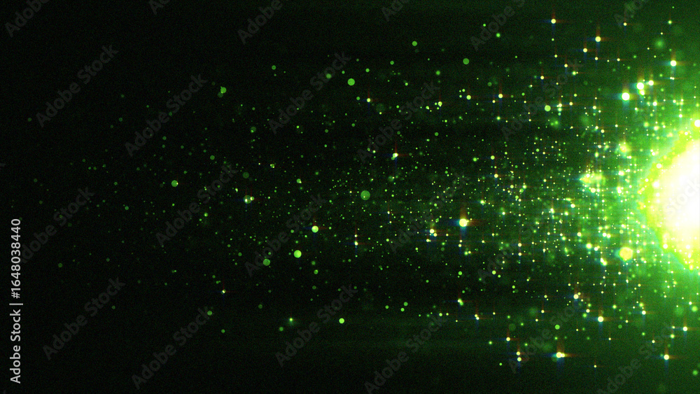Poster 4k bokeh in magical motion design style on black background with grain effect. glitter coloring part
