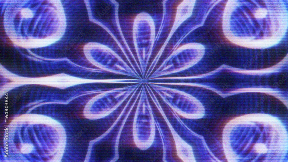 Poster blue graphic abstract modern bright gradient color kaleidoscope with grain effect. stylized pattern 
