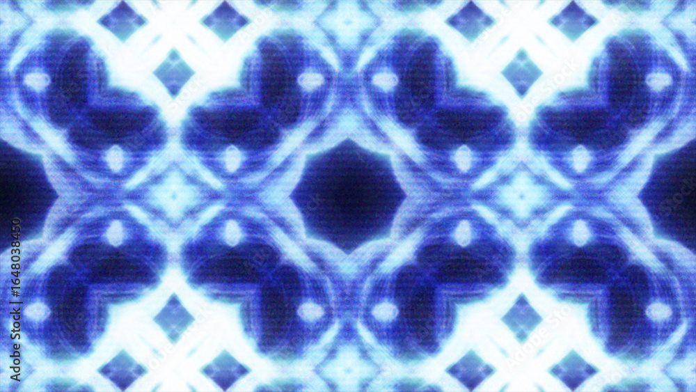Poster blue graphic abstract modern bright gradient color kaleidoscope with grain effect. stylized pattern 