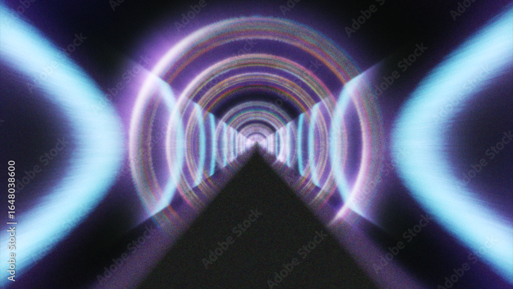 Poster abstract digital tunnel backdrop. unobtrusive endless background for video on the theme of high tech