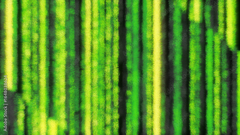 Poster futuristic pattern of lines on dark background. green glowing music speed wave. big data digital cod