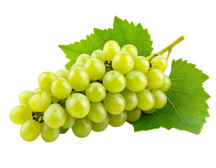 Green grapes isolated on transparent background
