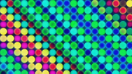 Colorful dots motion background. Rainbow comic dot animation with grain effect. Wave pattern. Retro and Vintage Pattern animation