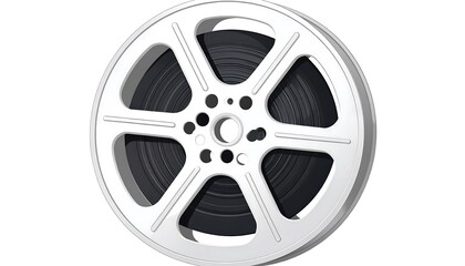 Obraz premium Film reel on white background