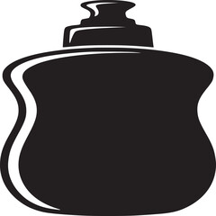 Isolated black silhouette of a dispenser bottle with a pump on a white background vector image