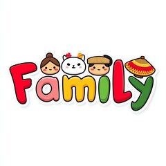 Fototapeta premium Colorful Pixel Art Family Illustration with Diverse Characters