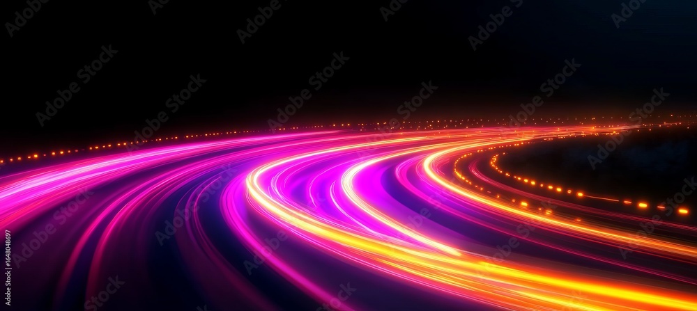 Poster dynamic abstract speed light trails creating a futuristic technology background with motion blur