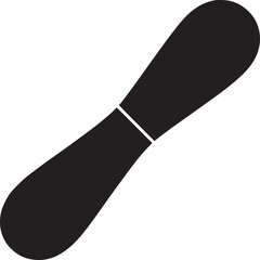 A minimalist black and white illustration of a butter knife on a plain white background design style