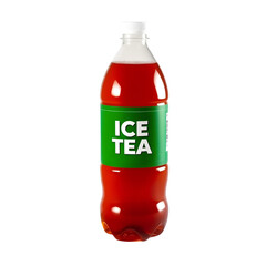 Photo of ICE TEA plastic bottle isolated on transparent background