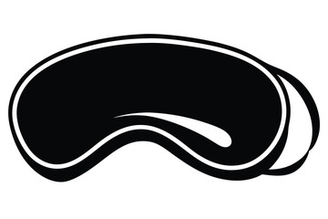 Stylized Black and White Ski Goggles Illustration Graphic Design Icon Vector