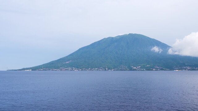 Exotic islands in the tropical Java Sea, volcanic islands. Indonesia. Indian Ocean. Surabaya. Cruise sea voyage place