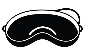 Black and White Graphic Illustration of a Sleep Mask for Nighttime Rest